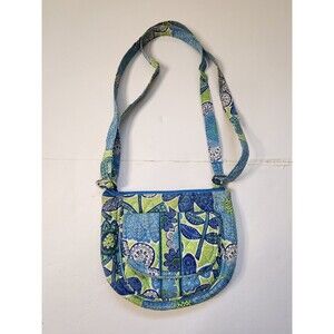 Vera Bradley Bag Doodle Daisy Flap Crossbody Strap Quilted ID Window Card Sleeve